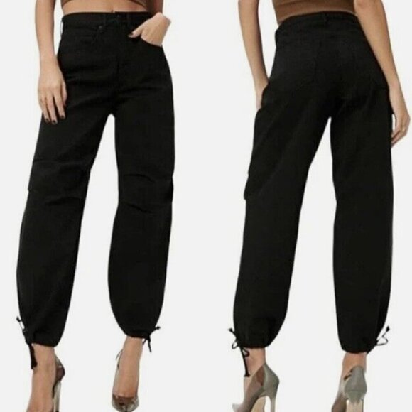 Good American Pants - NWT Good American Cotton Uniform Relaxed Drawstring High Rise Denim 8/29